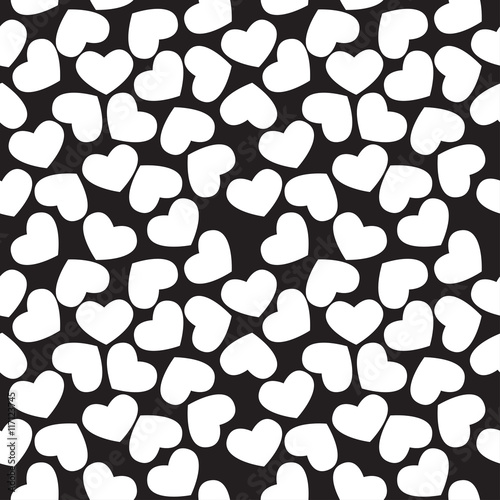 Seamless geometric pattern with hearts. Vector repeating texture. Stylish valentines background.