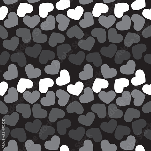 Seamless geometric pattern with hearts. Vector repeating texture. Stylish valentines background.