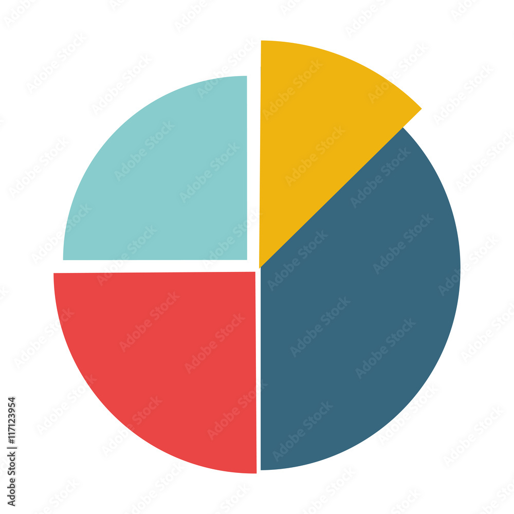Fototapeta premium flat design pie chart icon vectro illustration