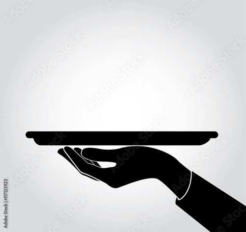 waiter / waitress serve icon , dish up vector