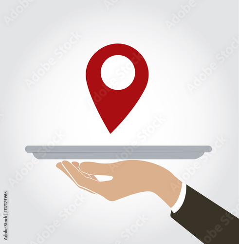 waiter serve Location icon , check in at restaurant