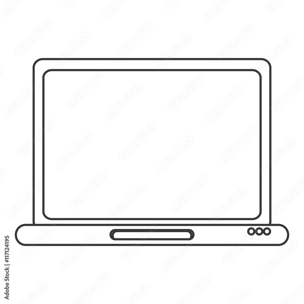 flat design laptop frontview icon vector illustration