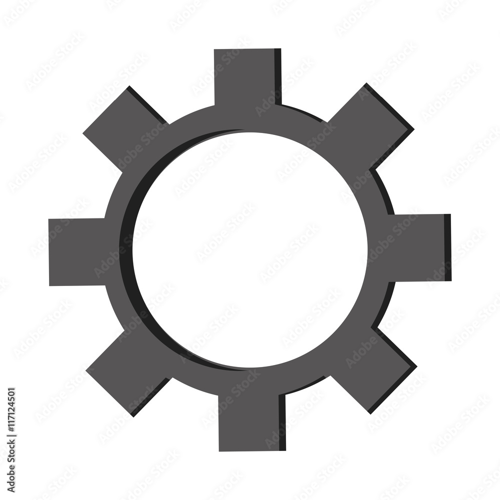 flat design single gear icon vector illustration