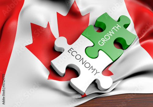 Canada economy and financial market growth concept, 3D rendering