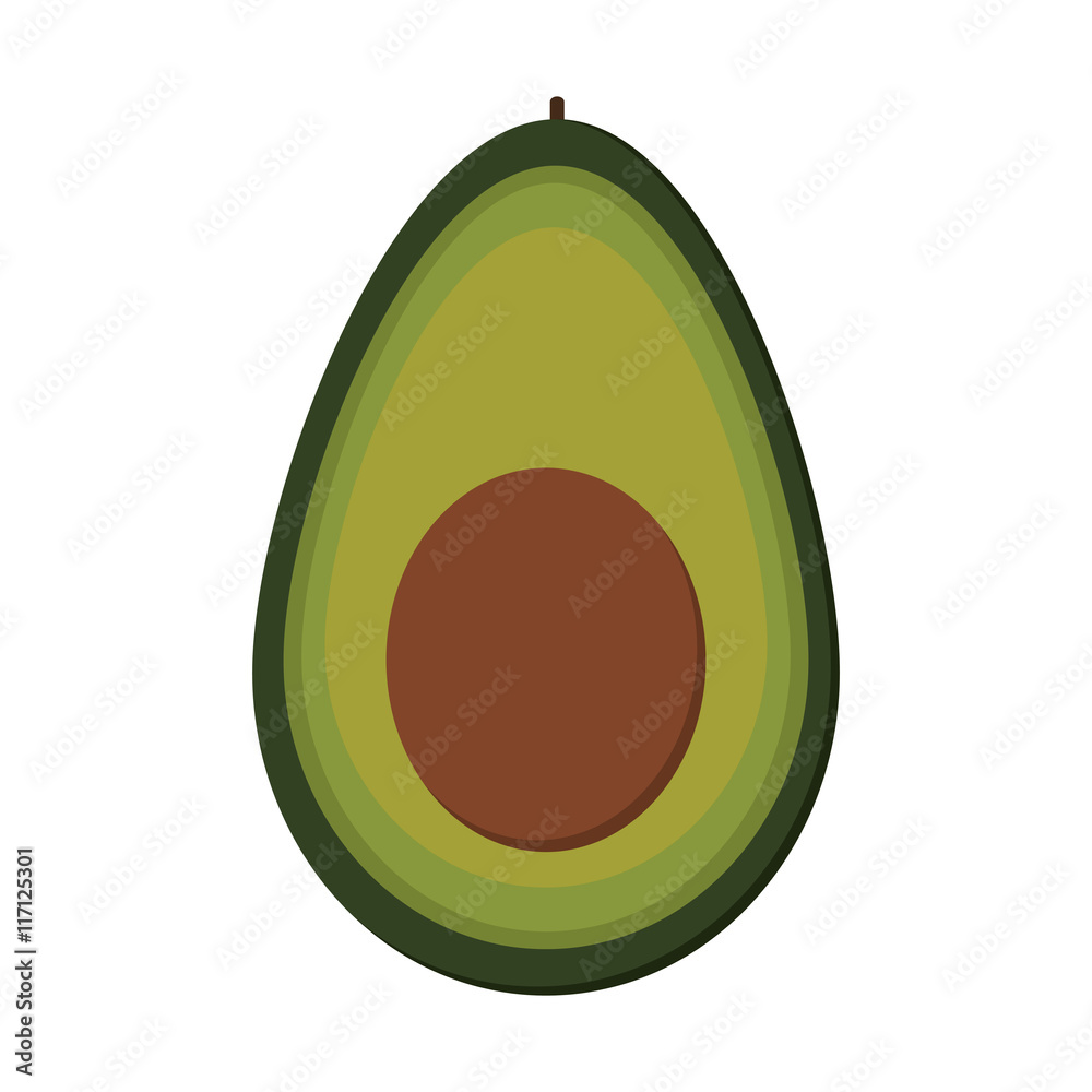 flat design avocato half icon vector illustration flat design avocato half icon vector illustration