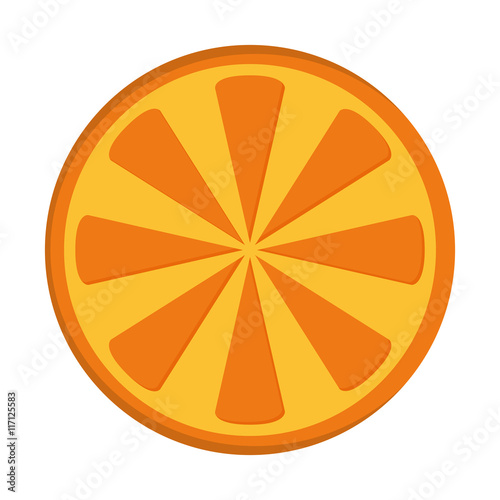 flat design orange half icon vector illustration