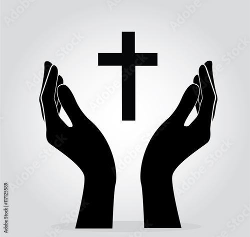 hands holding the cross