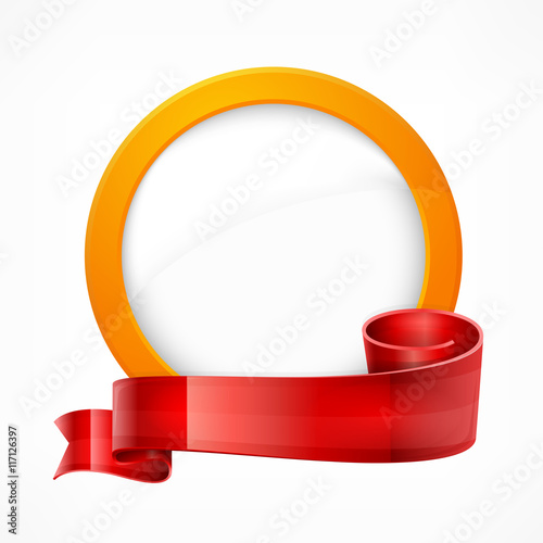 Circle frame with ribbon