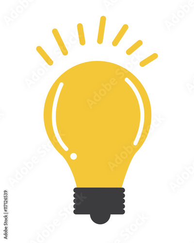 flat design regular lightbulb icon vector illustration
