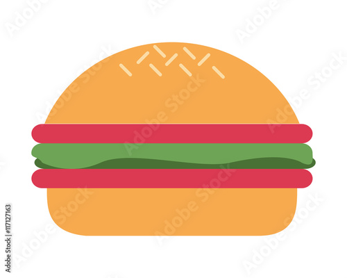 flat design single hamburger icon vector illustration