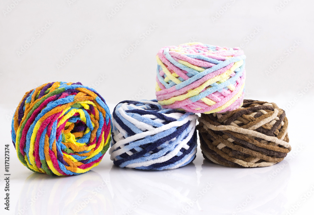 Colorful balls of woolen yarn Colorful balls of woolen yarn