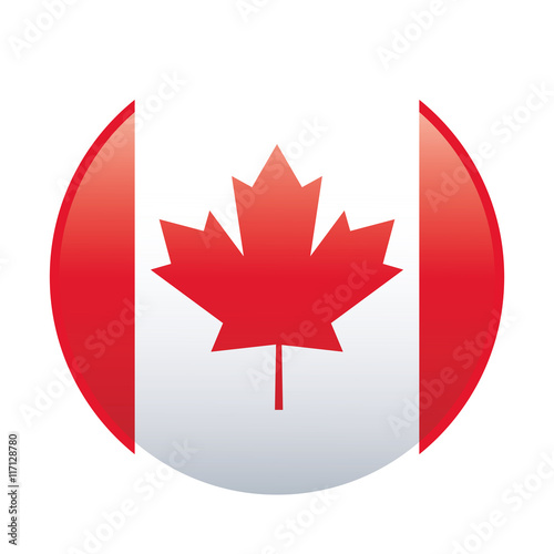 flat design canadian badge icon vector illustration
