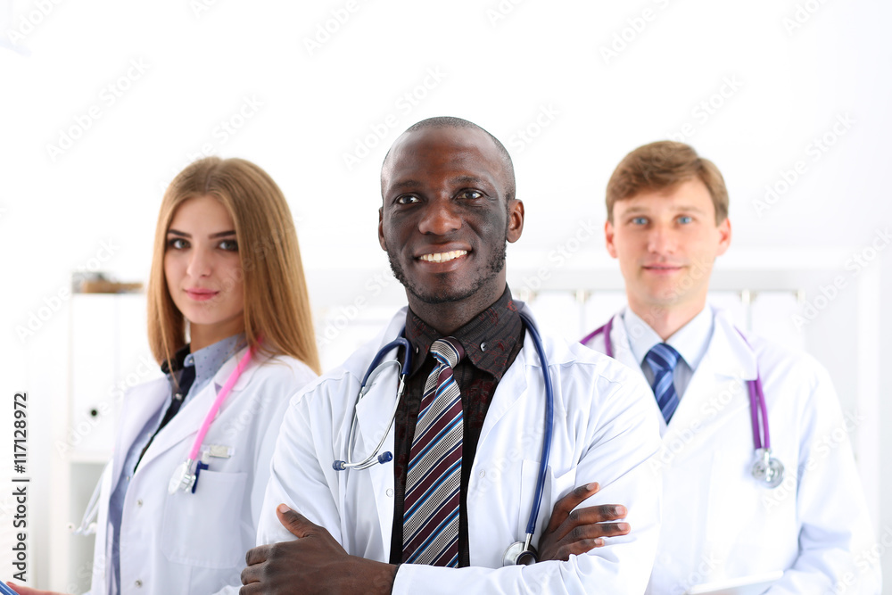 Group of smiling friendly medicine doctors Group of smiling friendly medicine doctors