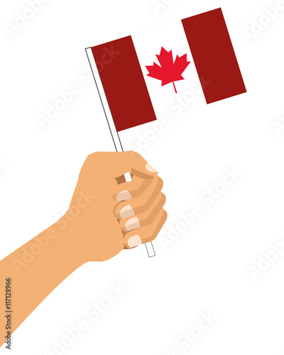 flat design canadian badge icon vector illustration © Jemastock