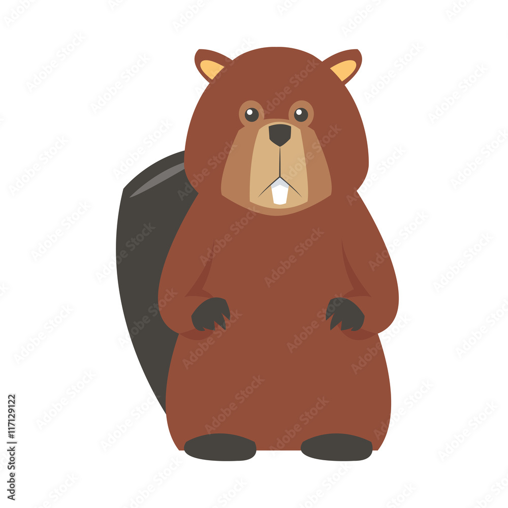 flat design single beaver icon vector illustration flat design single beaver icon vector illustration