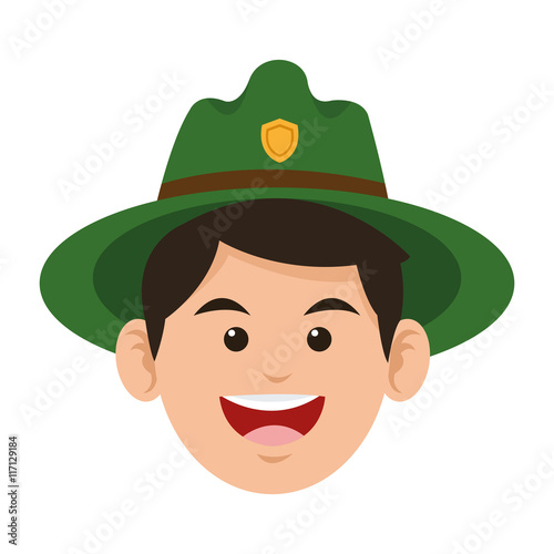 flat design park ranger icon vector illustration