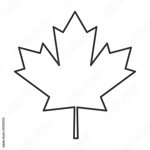 flat design canada flag maple leaf icon vector illustration