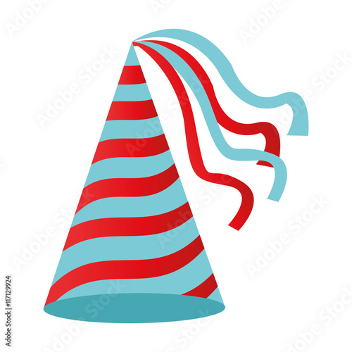 flat design birthday hat icon vector illustration