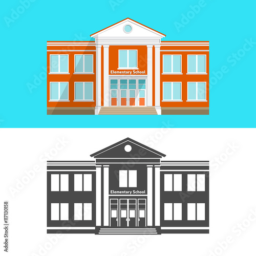 Set of School building icon.