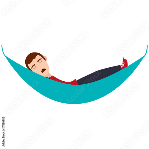 flat design person sleeping icon vector illustration