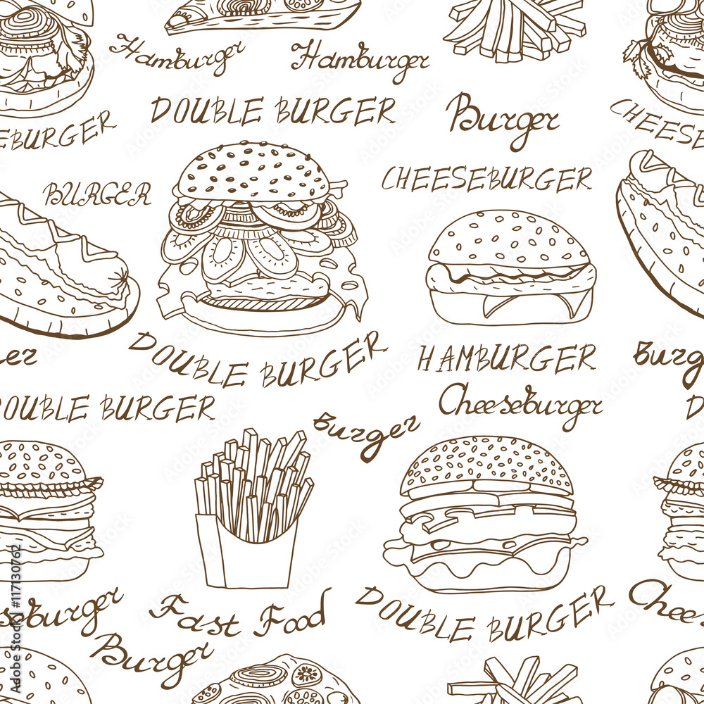 background of sketchy fast food illustrations. background of sketchy fast food illustrations.
