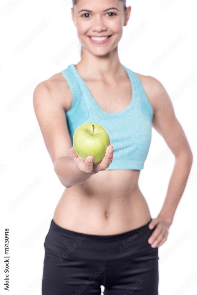 Here is a fresh green apple for you Here is a fresh green apple for you