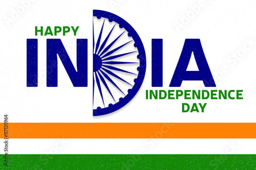 Indian independence day greeting card, poster, flyer. Patriotic banner for website template. 15th August typographic design. Vector illustration.