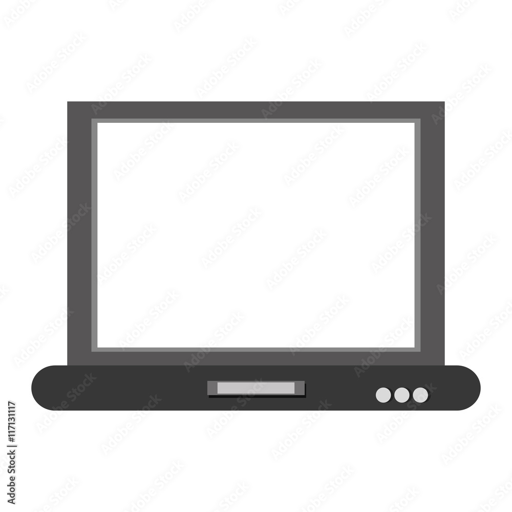 flat design laptop frontview icon vector illustration