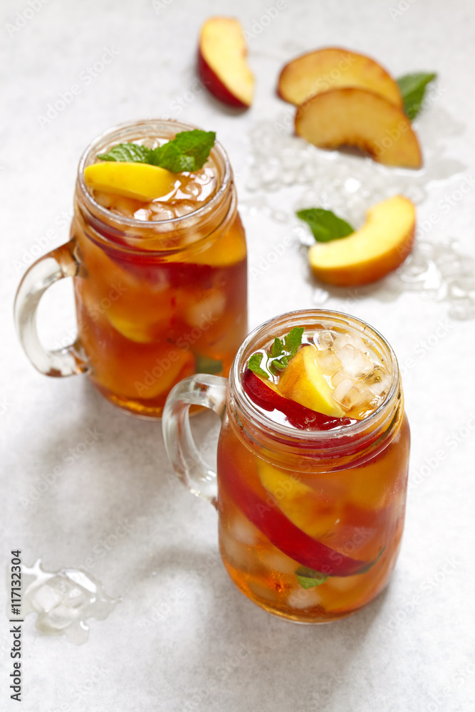 jar of peach tea jar of peach tea