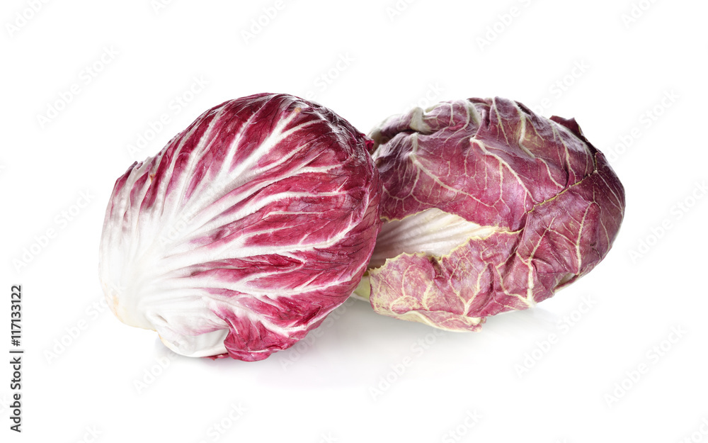 fresh red radicchio on white background fresh red radicchio on white background