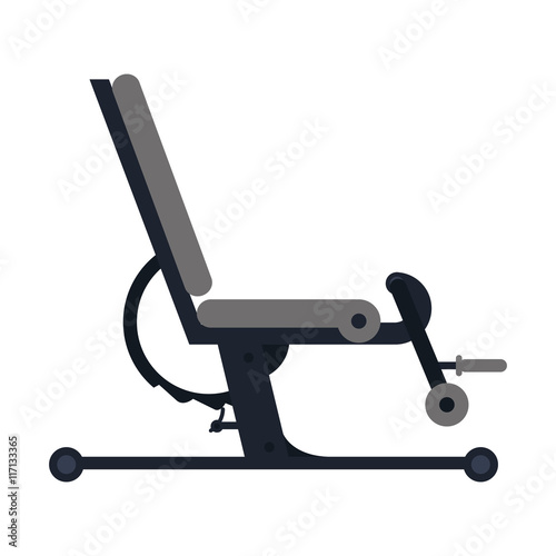 flat design gym bench icon vector illustration