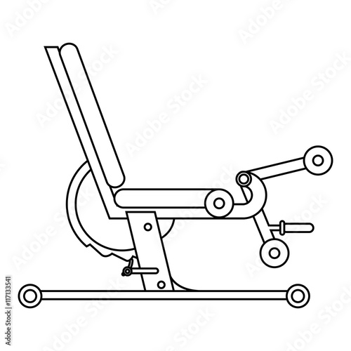 flat design gym bench icon vector illustration