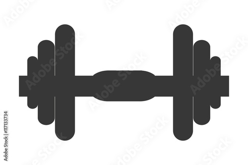 flat design single dumbell icon vector illustration