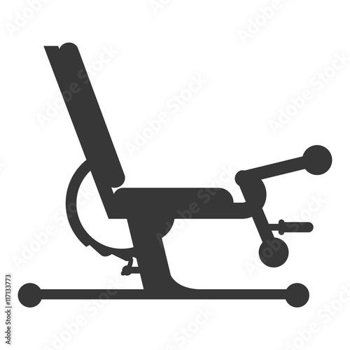 flat design gym bench icon vector illustration