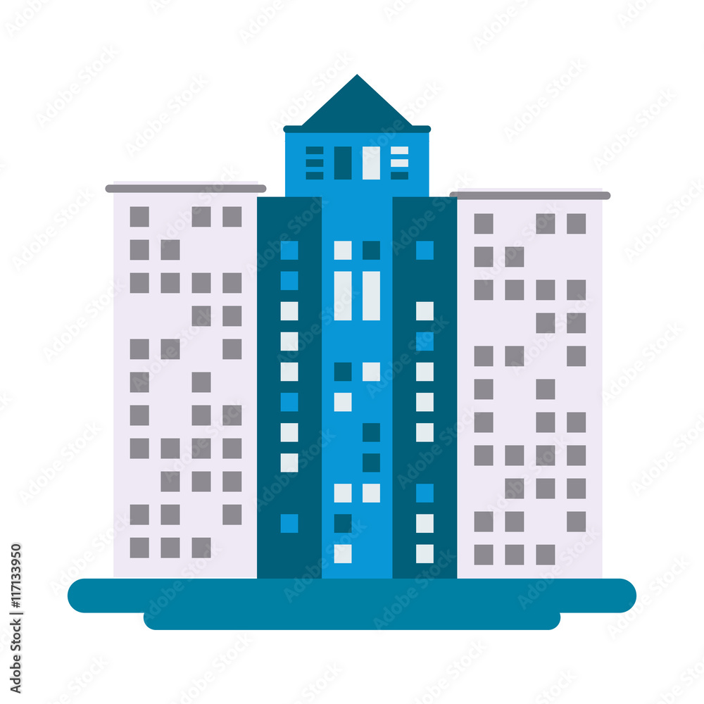 flat design tall building icon vector illustration