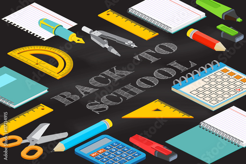 Back To School typographical background on chalkboard.