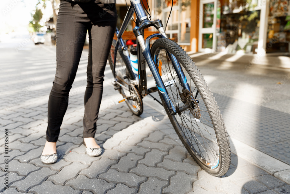 Fototapeta premium Biking in city