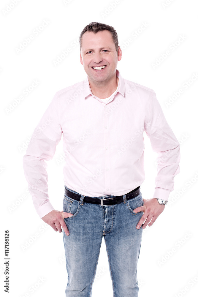 Stylish guy posing in casuals