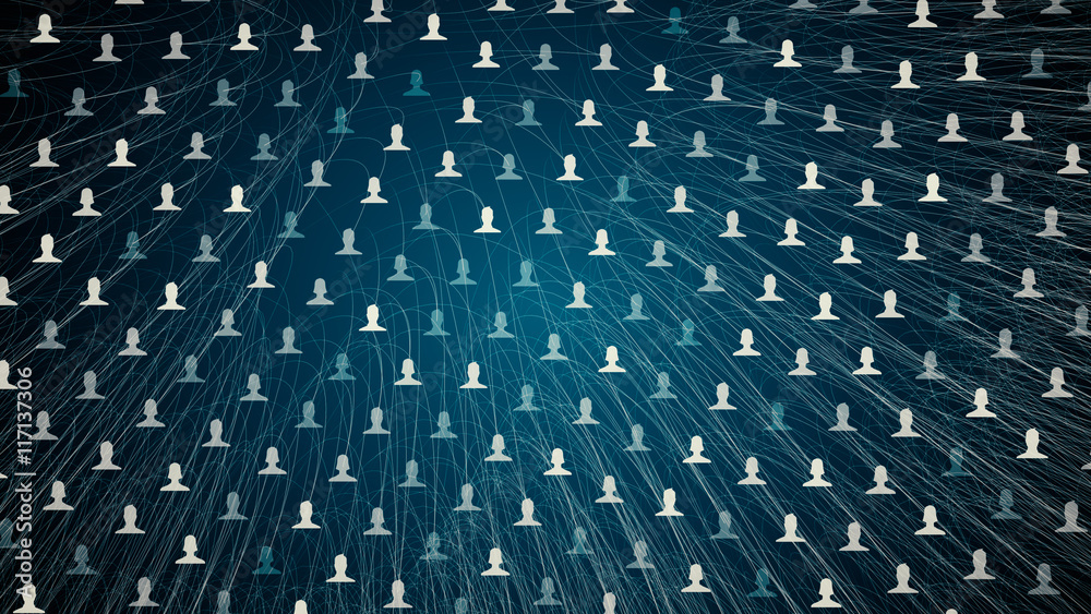 Fototapeta premium connected avatars of men and women