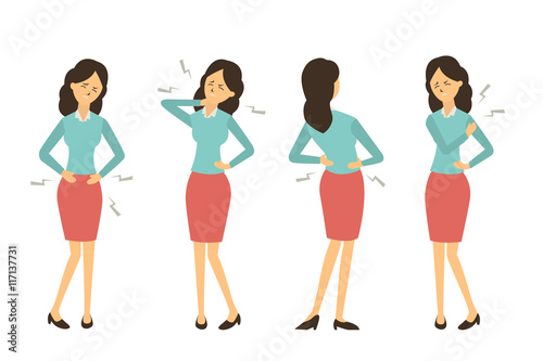 Businesswoman get pain from work