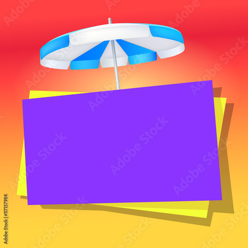 Summer bright banner with umbrella
