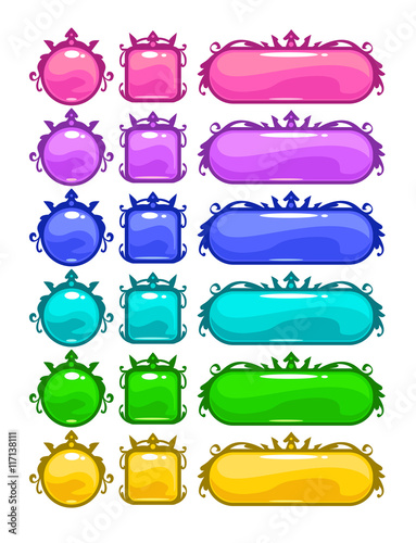 Cartoon colorful buttons