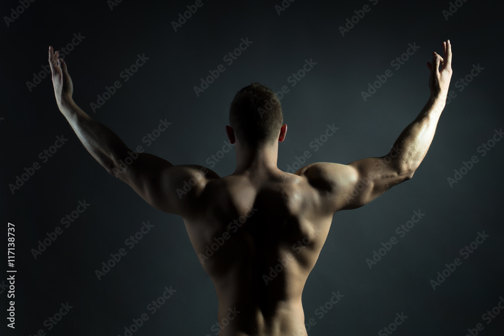 Naklejka premium Muscular man with sexy body