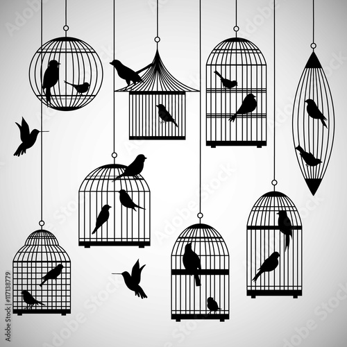 Birdcages silhouettes pack