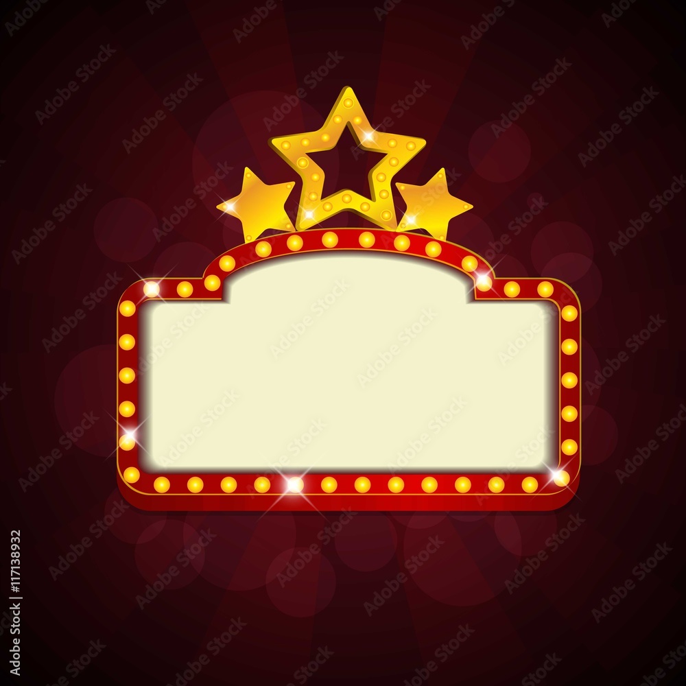 Blank movie theater sign