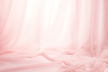 Pink silk curtains