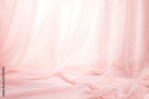 Pink silk curtains photo