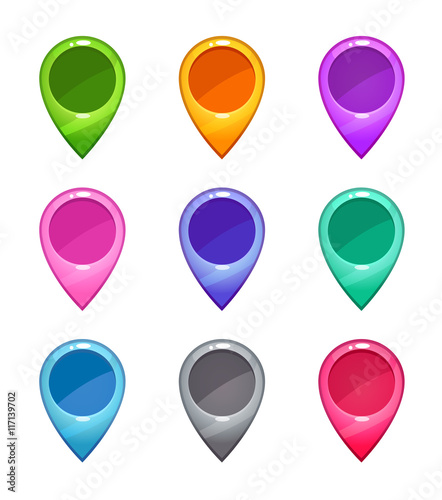 Free Download Colorful vector map pointers set - GFXLoad