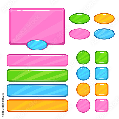 Cute vector user interface assets