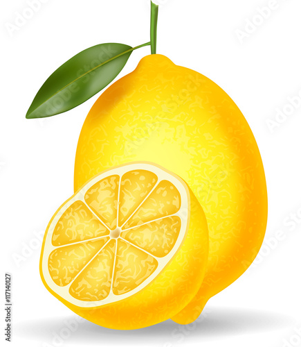 Fresh lemon isolated on white background